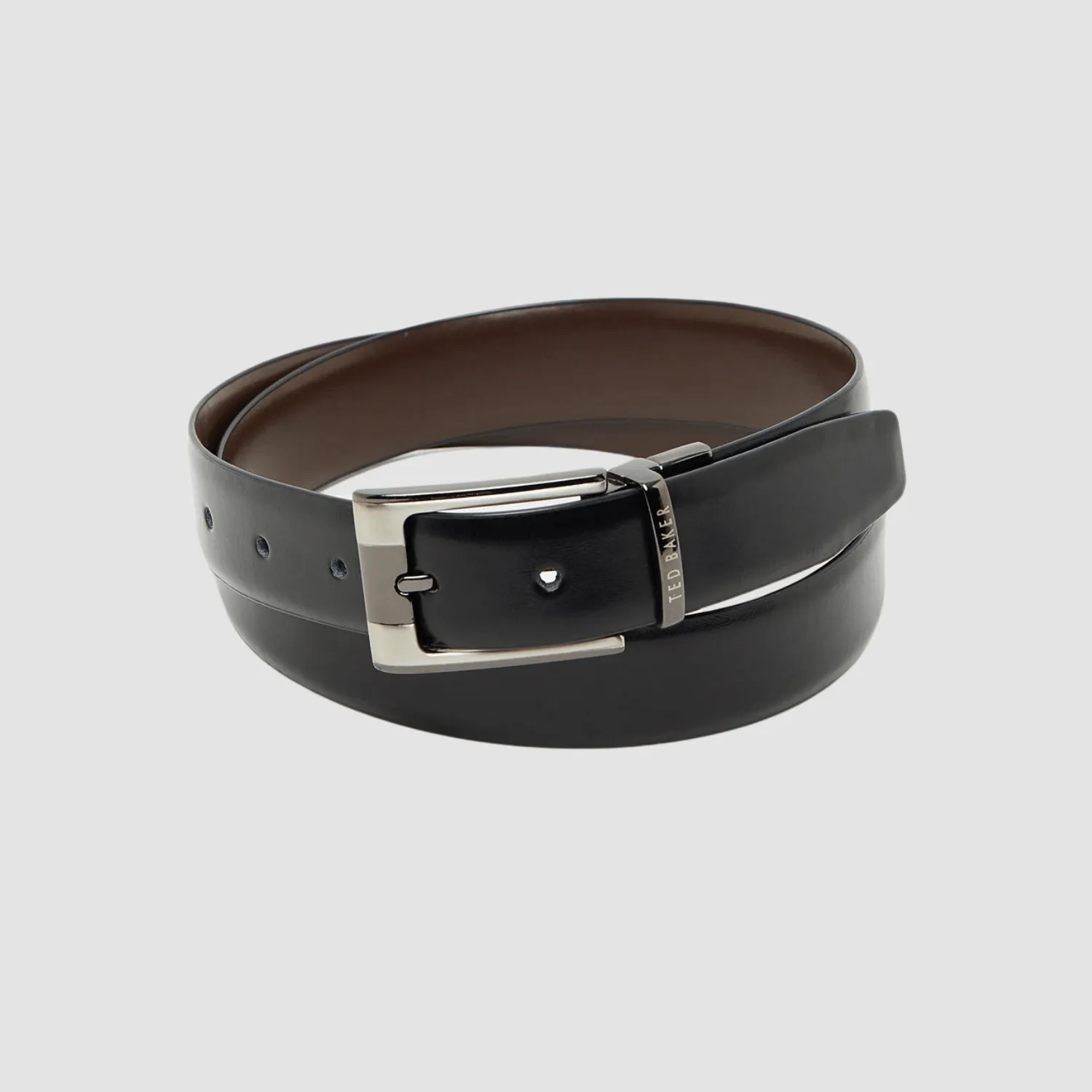 Ted Baker Crafti Reversible Leather Belt in Black