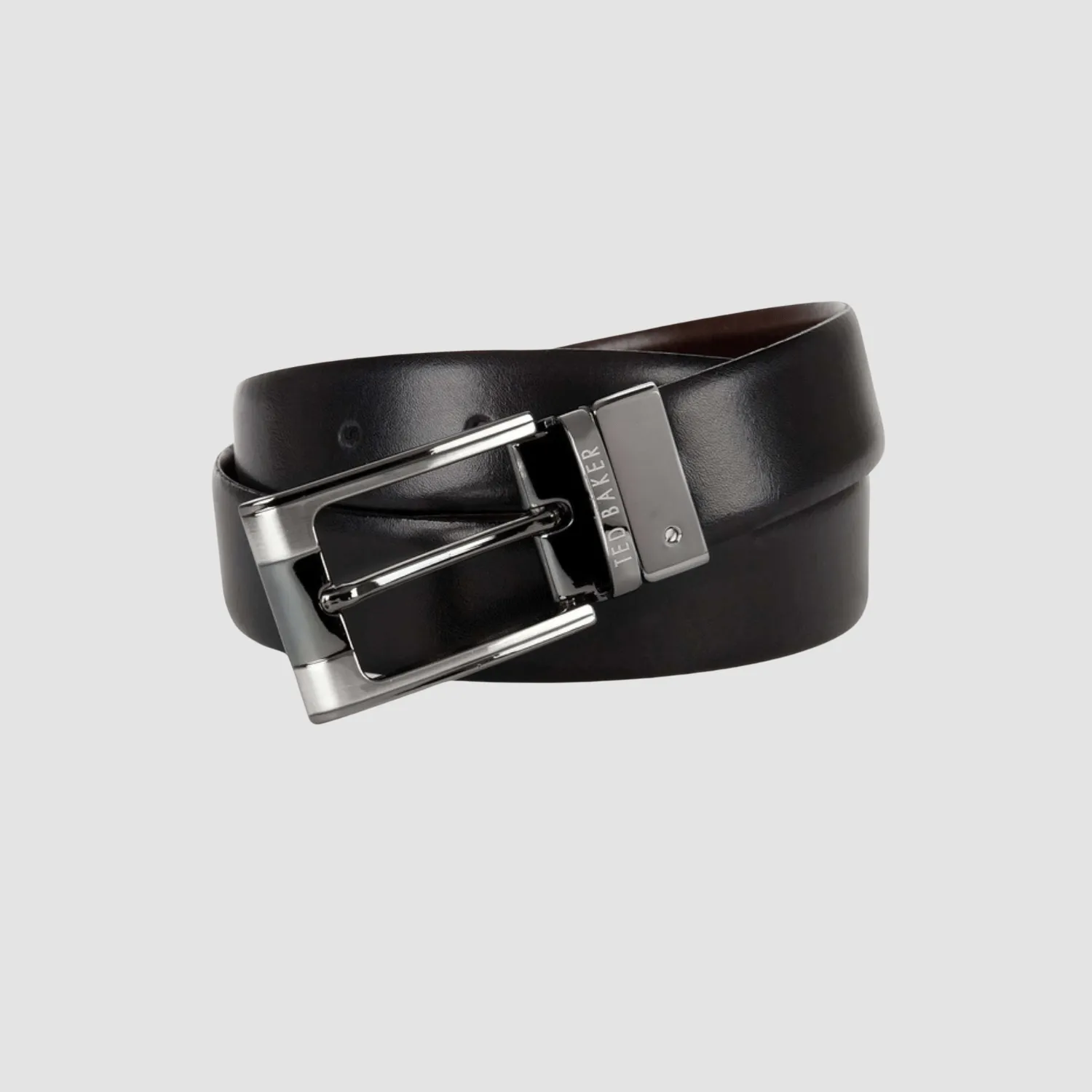 Ted Baker Crafti Reversible Leather Belt in Black