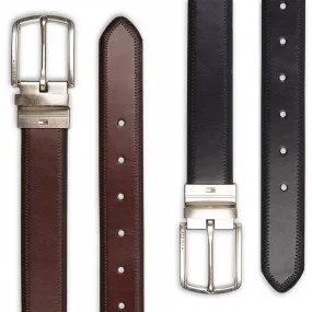 Tommy Hilfiger Men's 11TL02X188 32mm Polished Reversible Belt With Stitch
