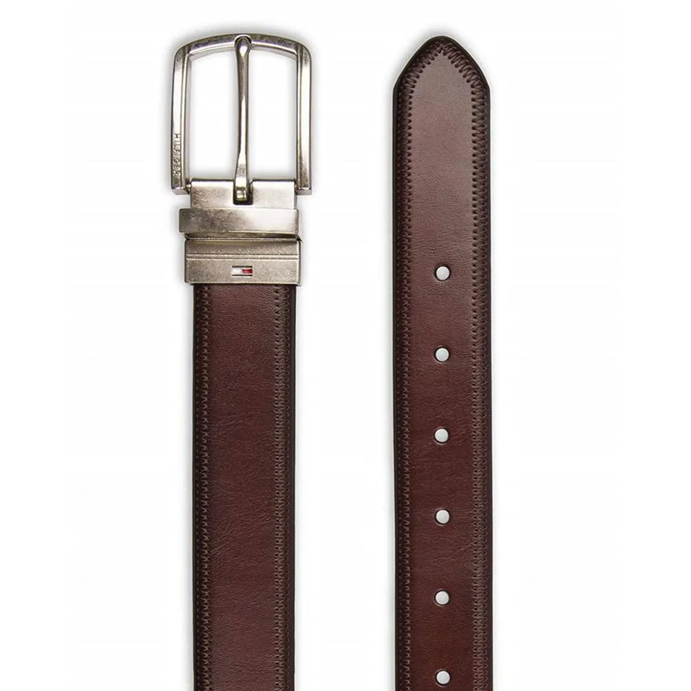 Tommy Hilfiger Men's 11TL02X188 32mm Polished Reversible Belt With Stitch
