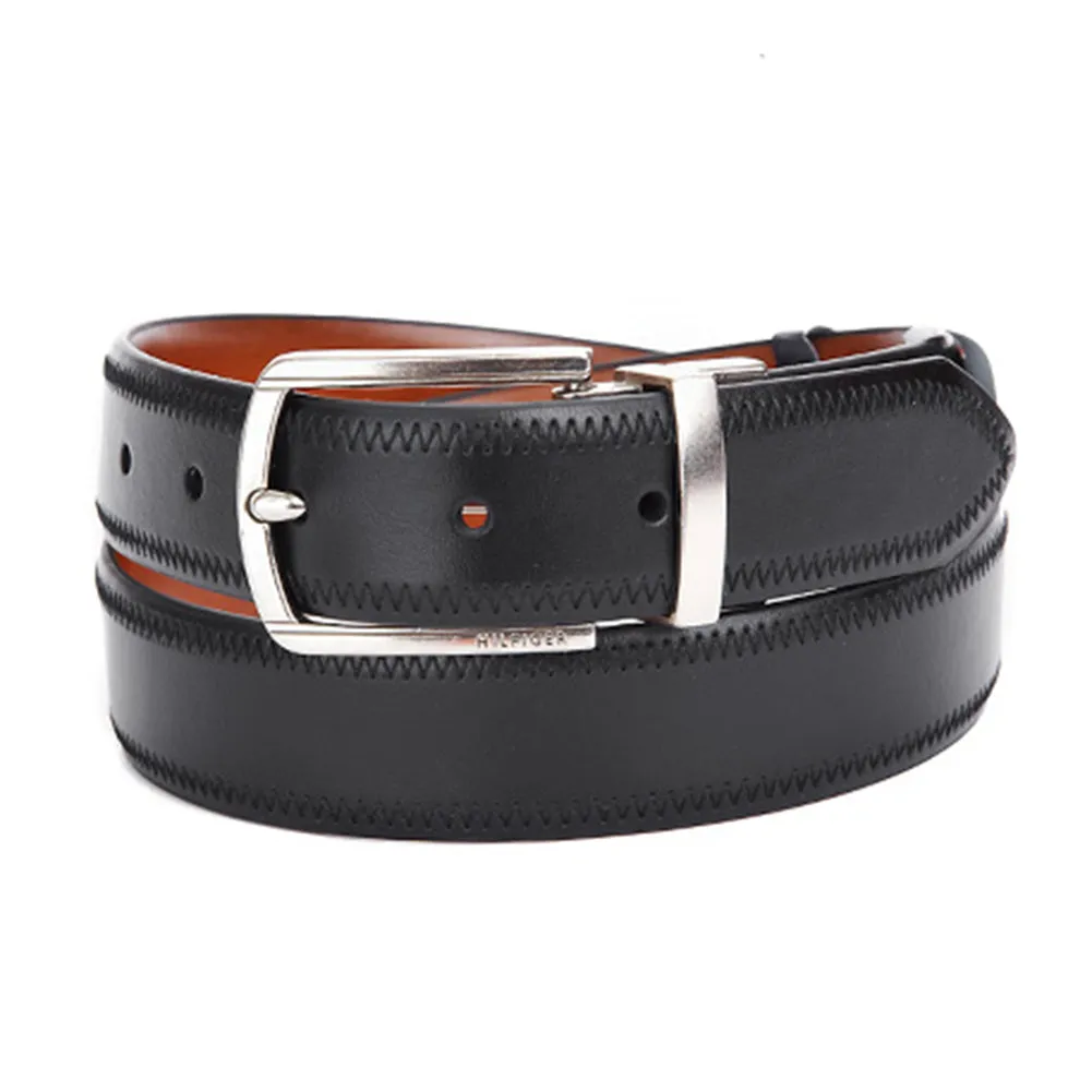 Tommy Hilfiger Men's 11TL02X188 32mm Polished Reversible Belt With Stitch