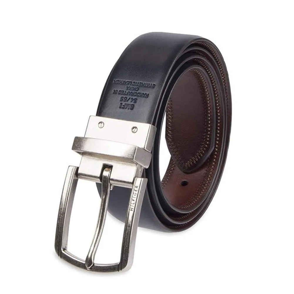 Tommy Hilfiger Men's 11TL02X188 32mm Polished Reversible Belt With Stitch
