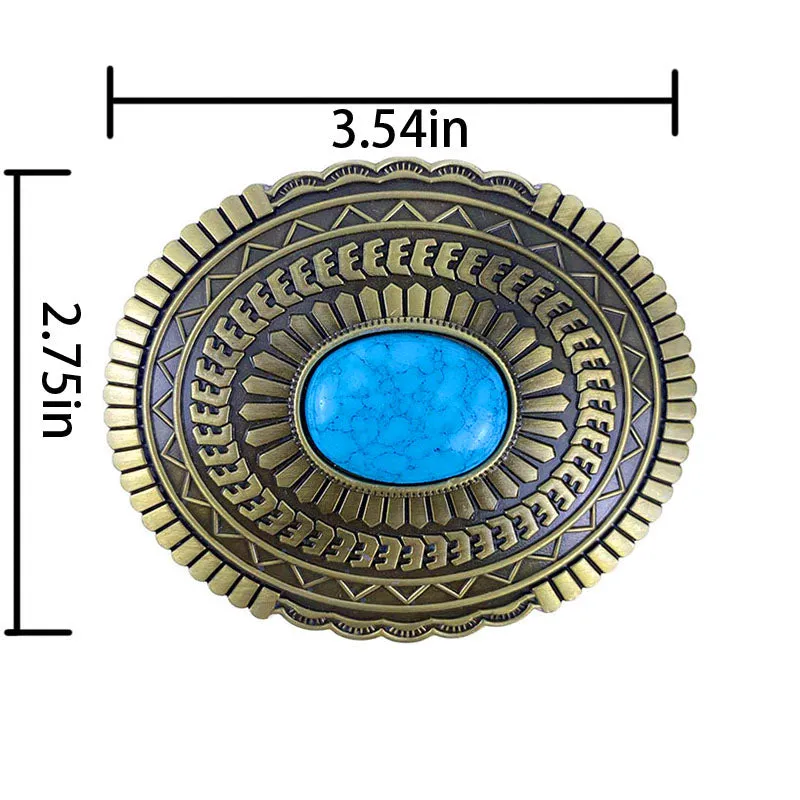 TOPACC Oval Turquoise Buckle#2 Copper/Bronze
