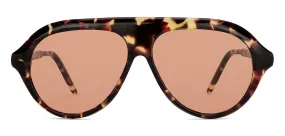 Tortoise Aviator Full Rim Unisex Sunglasses by John Jacobs-148204