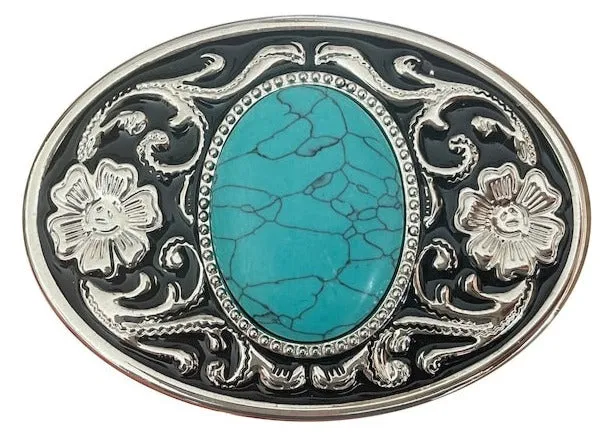 Turquoise Oval Belt Buckle