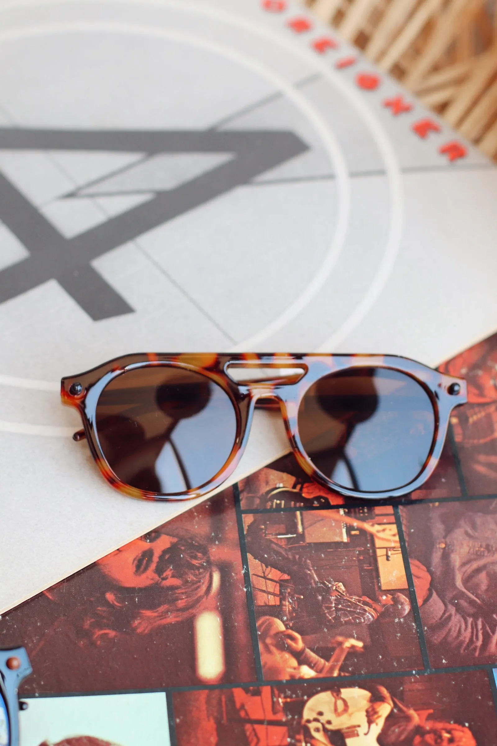 Two Toned Double Beam Sunglasses