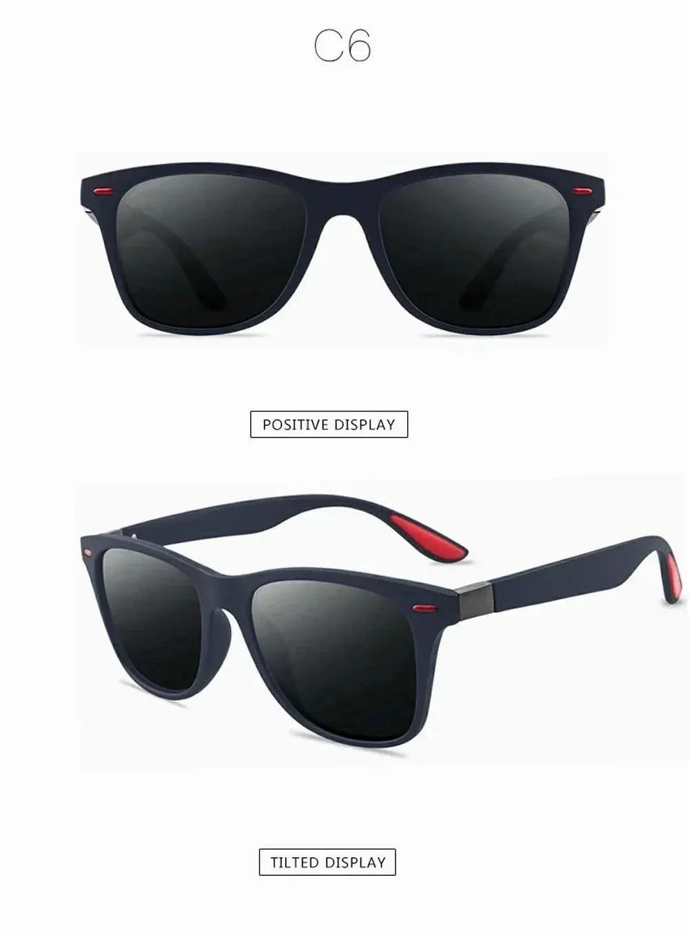Unisex Retro Square UV400 Polarized Sunglasses