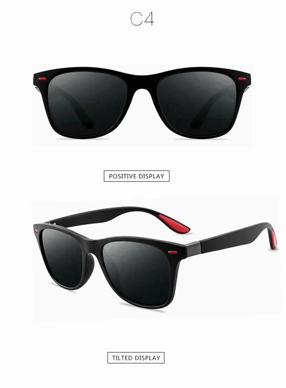 Unisex Retro Square UV400 Polarized Sunglasses