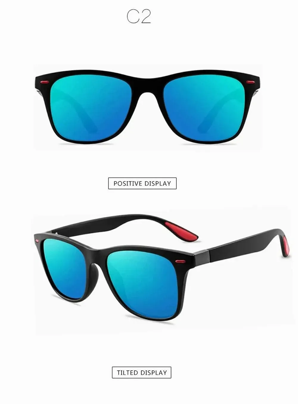 Unisex Retro Square UV400 Polarized Sunglasses