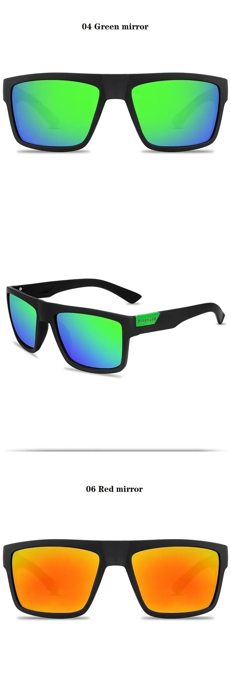 Unisex Square Polaroid Sunglasses Vintage Retro Style for Women Men