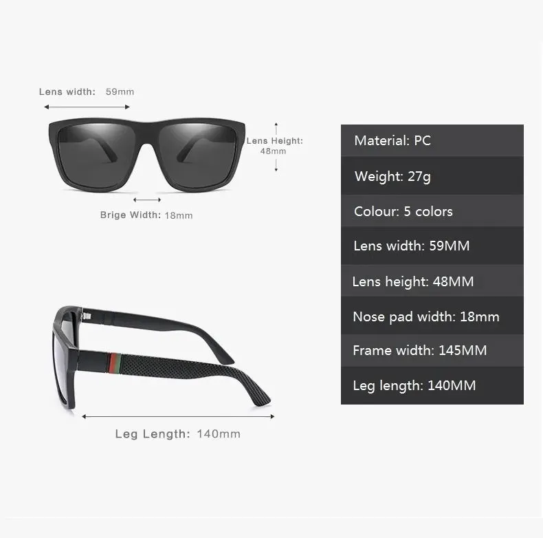 Unisex Square Polaroid Sunglasses Vintage Retro Style for Women Men