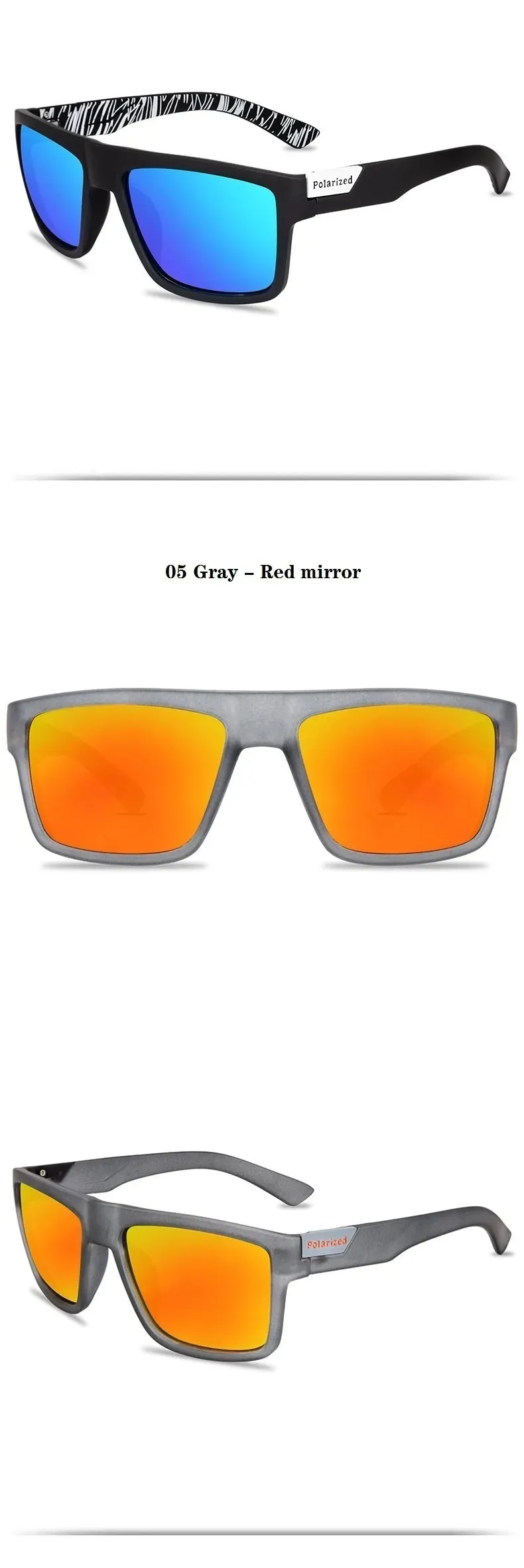 Unisex Square Polaroid Sunglasses Vintage Retro Style for Women Men