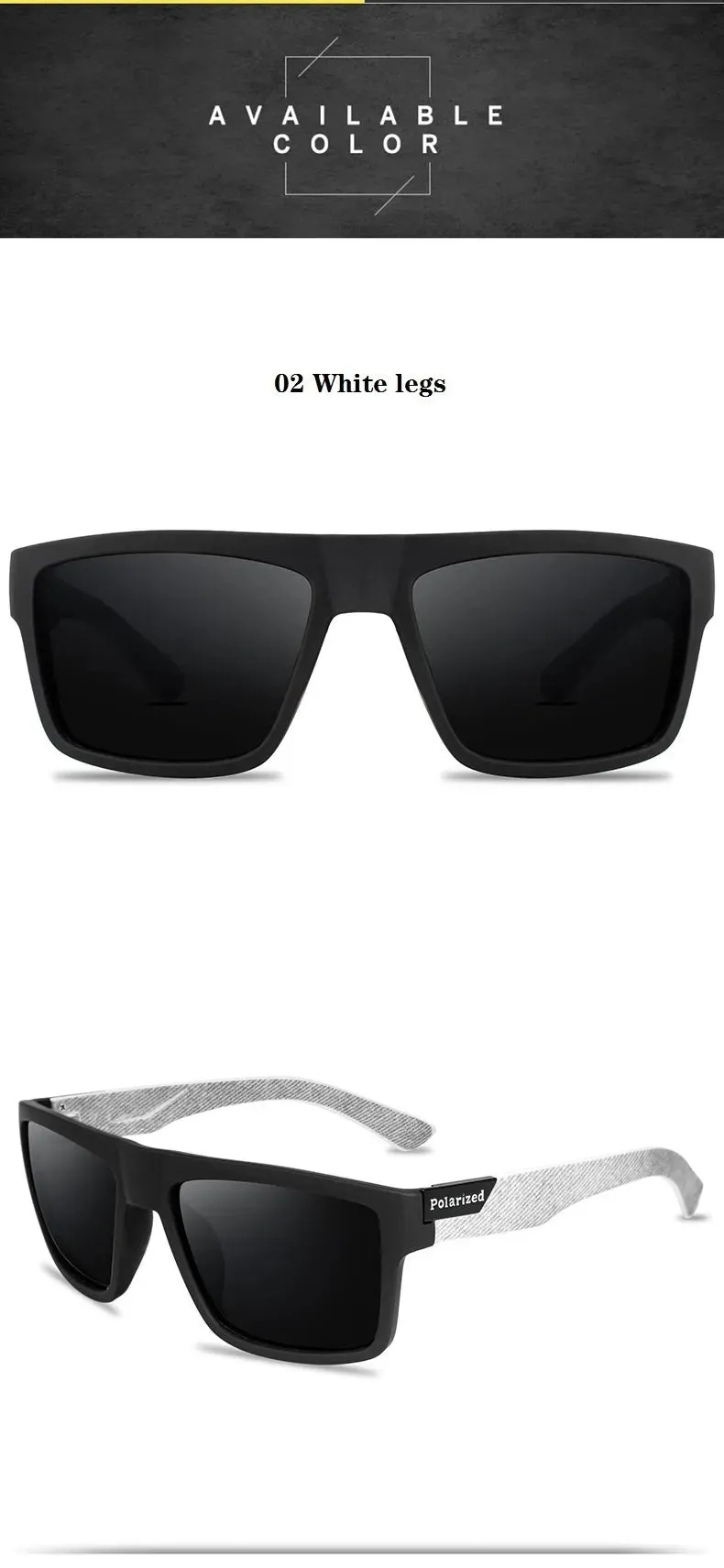 Unisex Square Polaroid Sunglasses Vintage Retro Style for Women Men