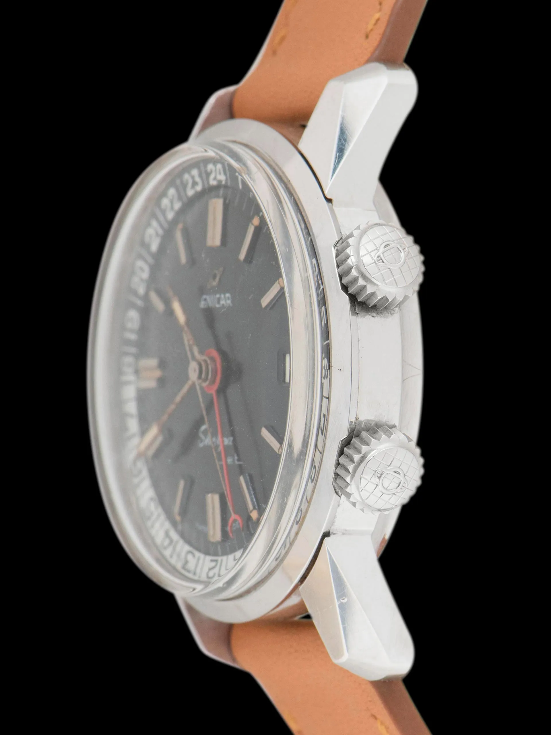 *Unpolished* 1960s Enicar Sherpa Jet GMT (Ref. 126/002) Black Dial