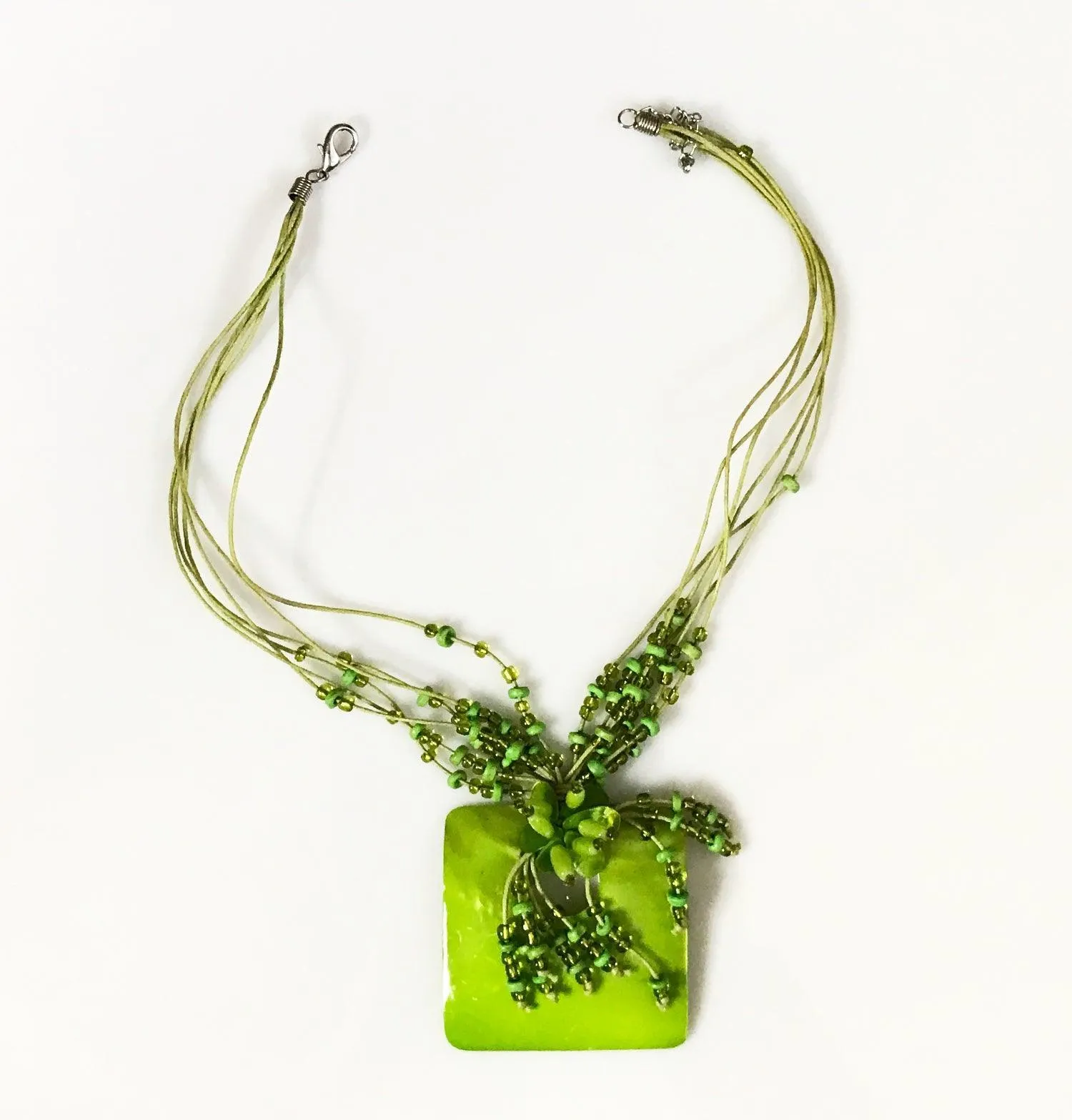 Vintage Green Bead Statement Necklace