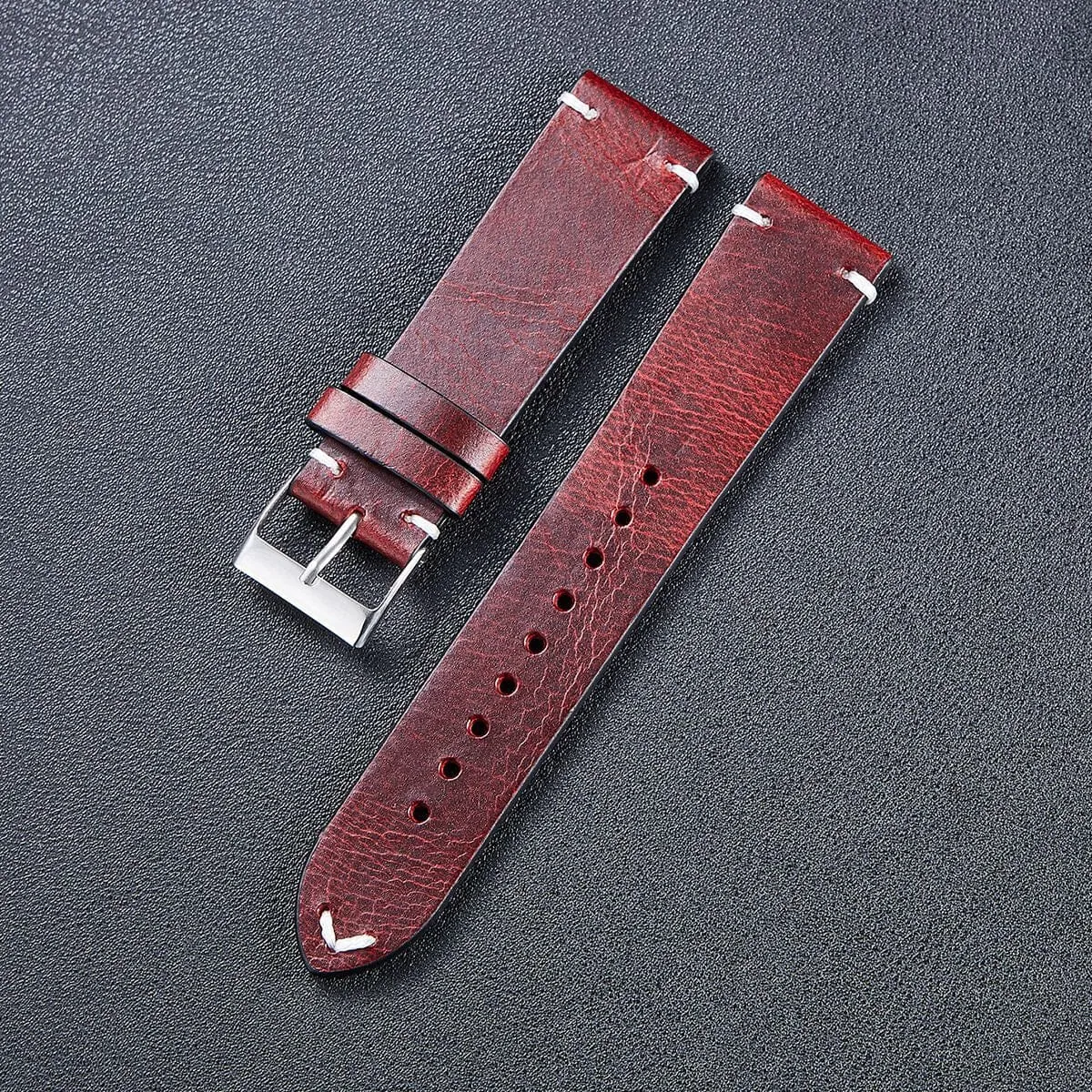 Vintage Oiled Leather Watch Straps Compatible with the Samsung Galaxy Watch 5 Pro (45mm)
