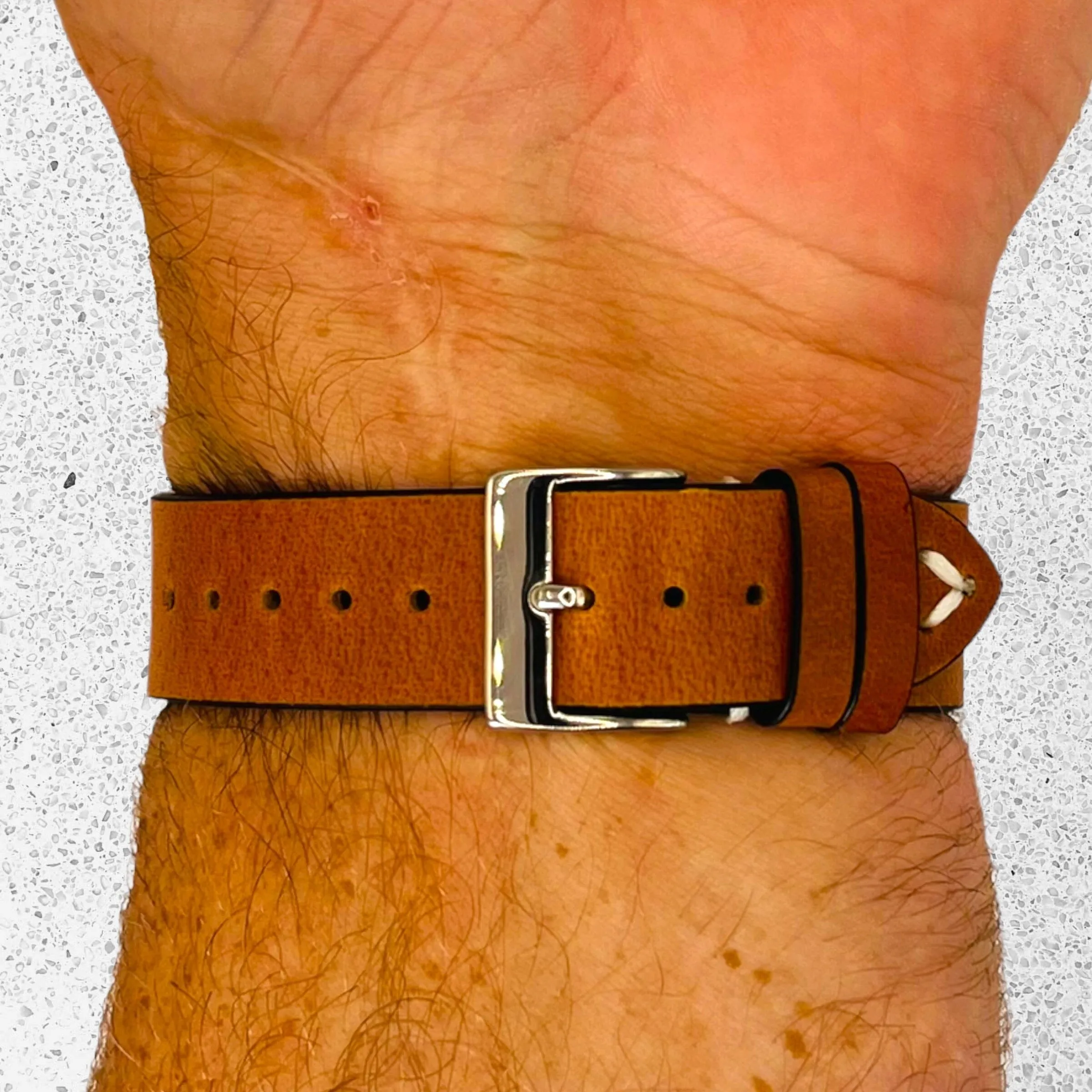 Vintage Oiled Leather Watch Straps Compatible with the Samsung Galaxy Watch 5 Pro (45mm)