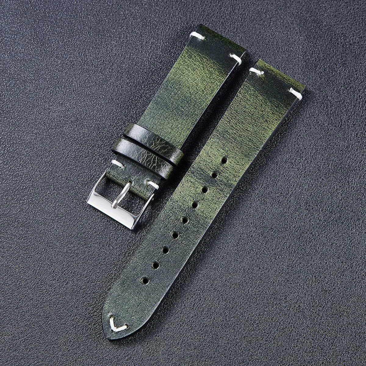 Vintage Oiled Leather Watch Straps Compatible with the Withings ScanWatch Horizon