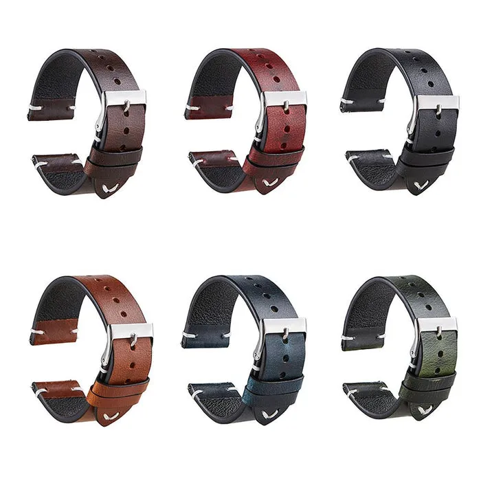 Vintage Oiled Leather Watch Straps Compatible with the Withings ScanWatch Horizon