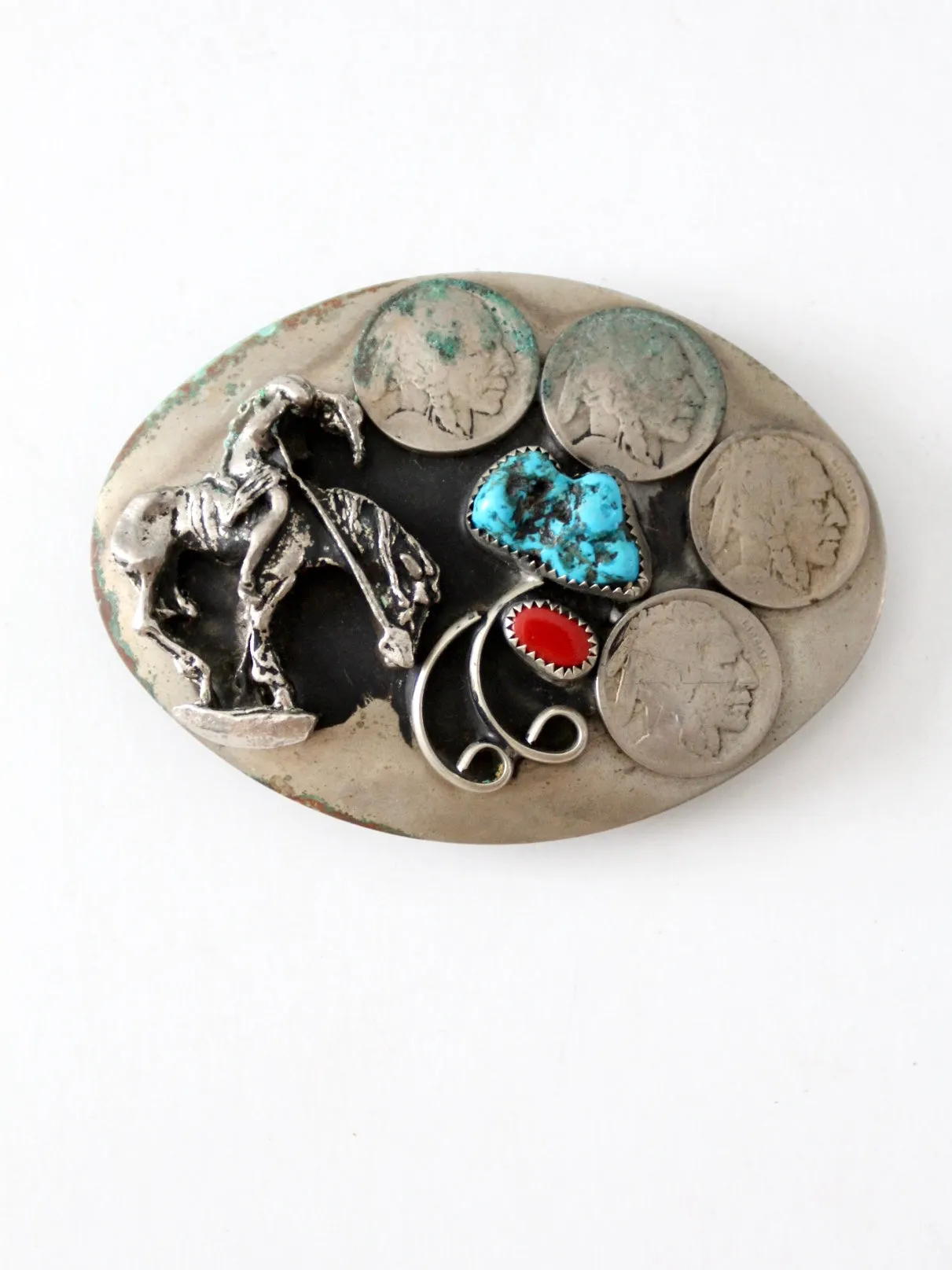 vintage turquoise western buckle