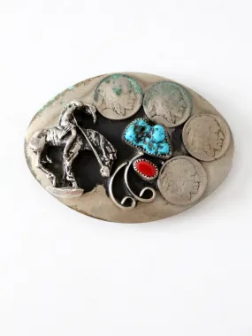 vintage turquoise western buckle