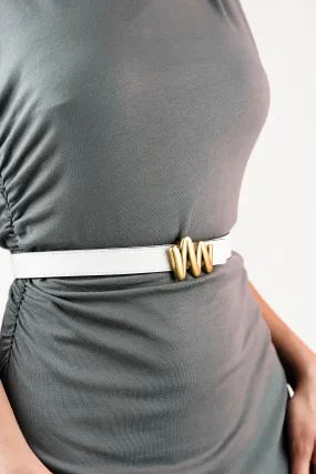 White Blue Beat Reversible Belt