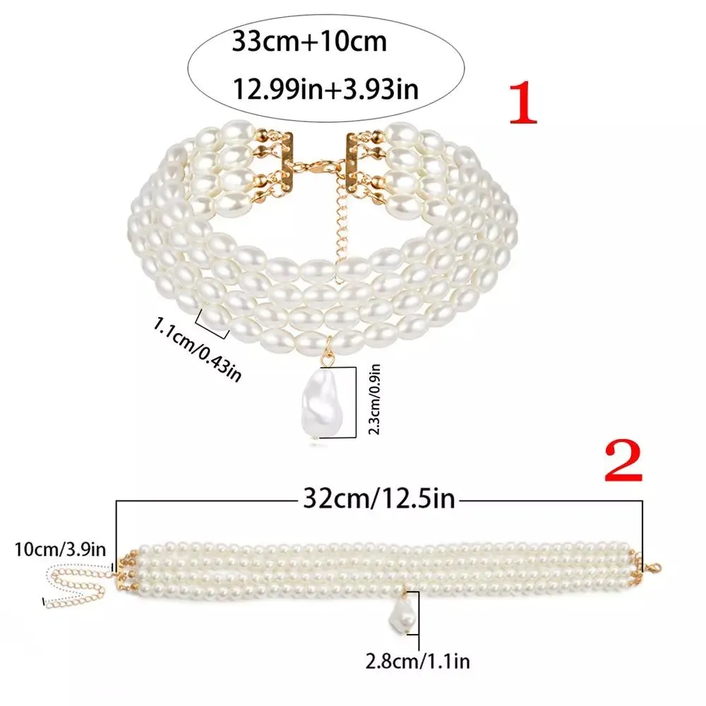 Wide Pearl Choker With a Shell