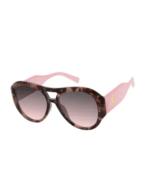 Wide Temple Aviator Sunglasses in Rose & Tortoise