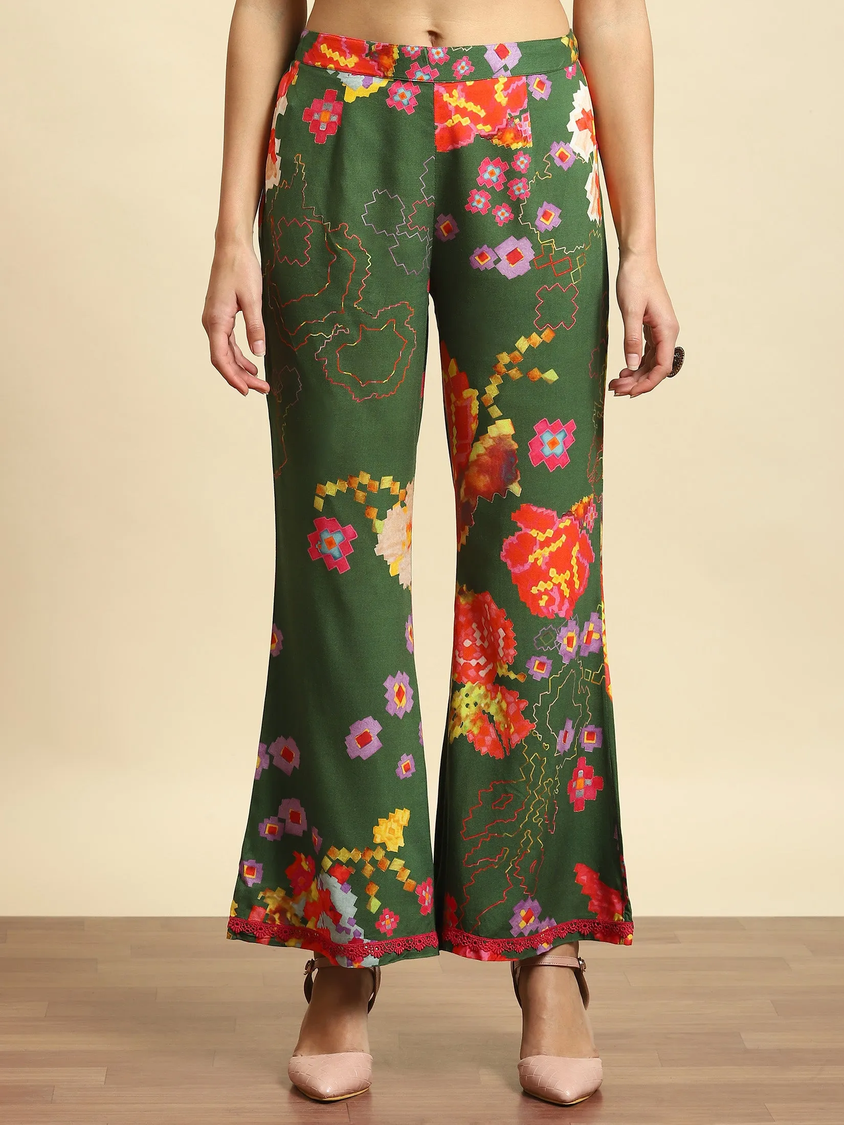 Women Green Geometric Print Co-Ord Set
