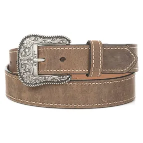 Womens Distressed Brown Leather Belt