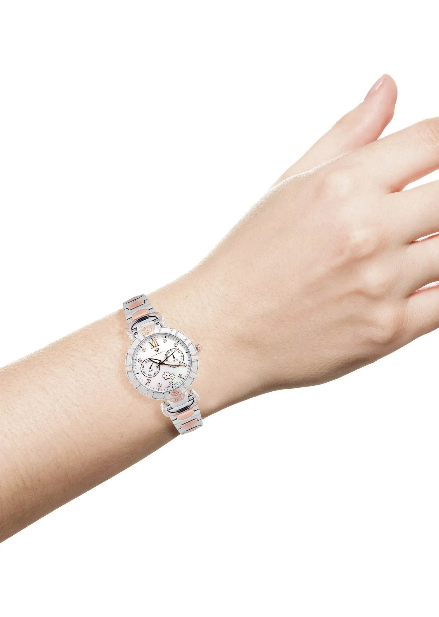 Womens Rose Gold Tone Diamond Watch | Appx 0.14 Carats