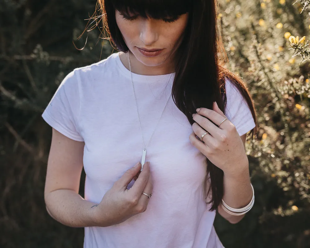 Woodland & Diamond Drop Necklace in Rose Gold
