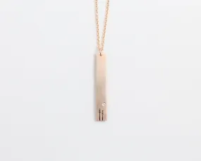 Woodland & Diamond Drop Necklace in Rose Gold