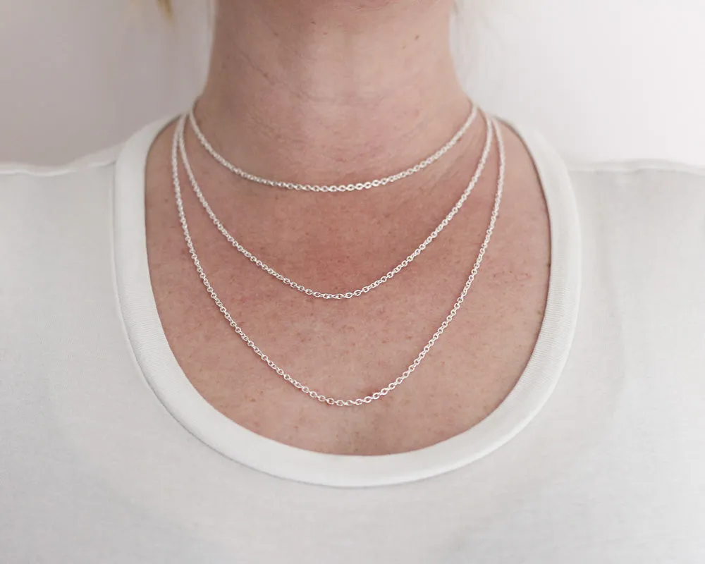 Woodland & Diamond Drop Necklace in Rose Gold